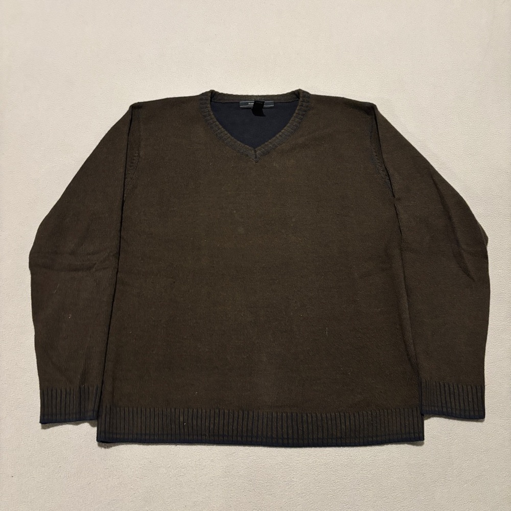 Joseph and Feiss Merino Wool Blend Sweater Size Medium Brown Preppy Academia
